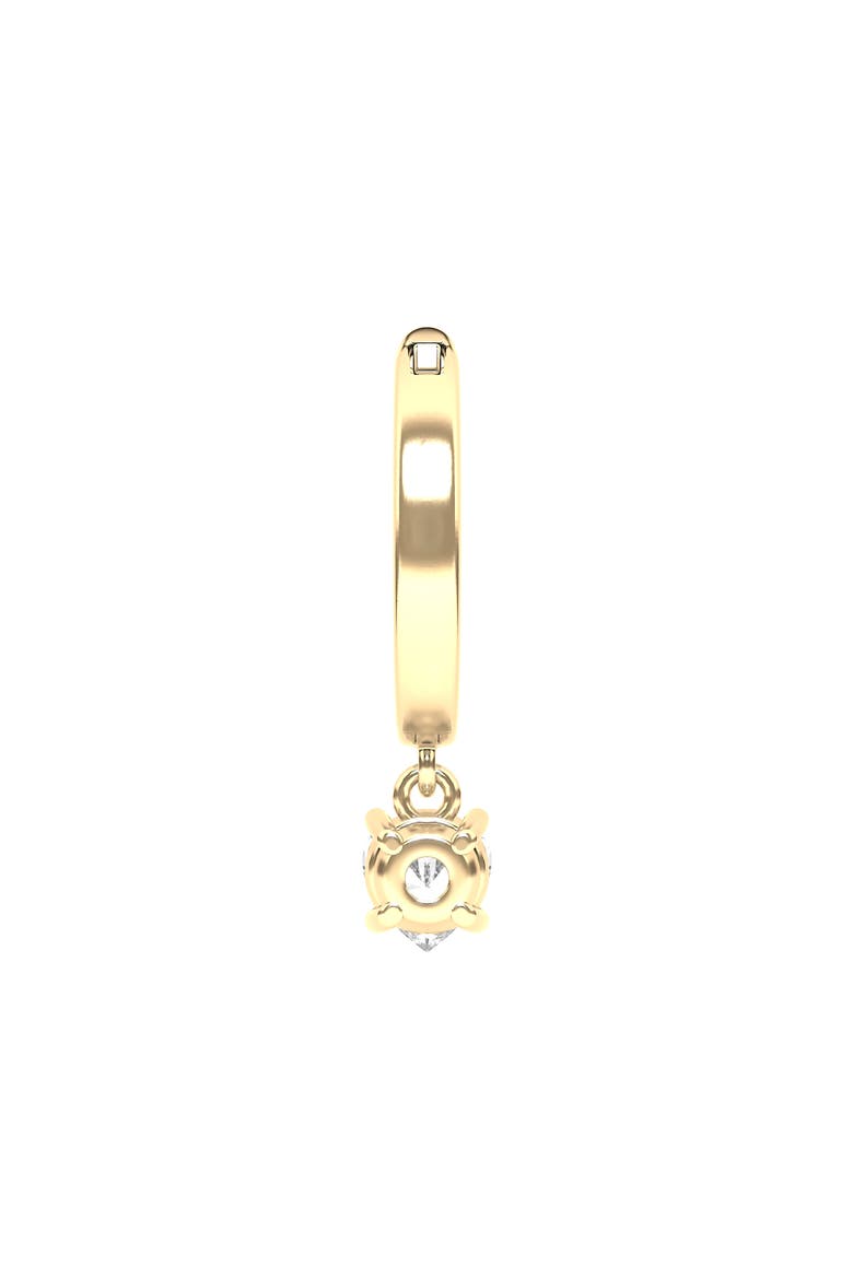Lab Created Diamond Drop Huggie Hoop Earrings, Alternate, color, 18K YELLOW GOLD