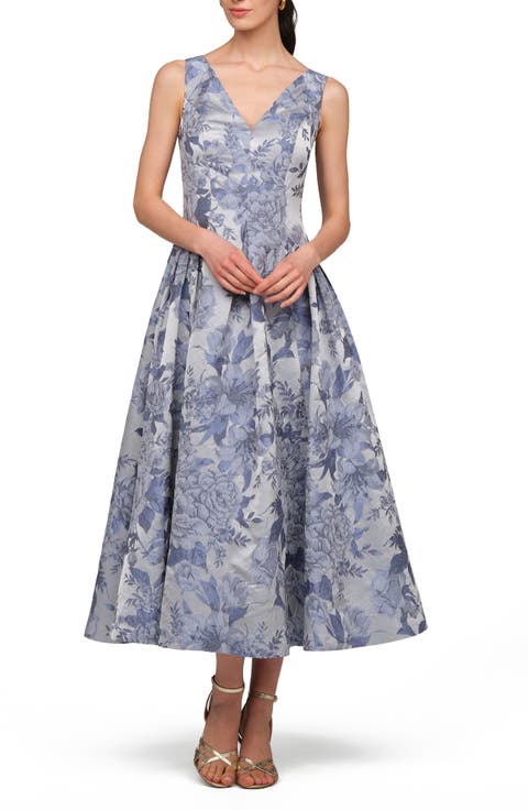 Lysandra Floral Jacquard Party Dress