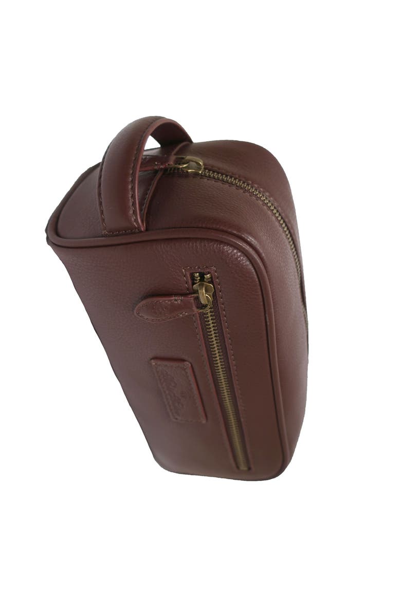 Full grain leather travel kit, brown, Alternate, color, Brown