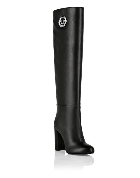 Leather Boots High Heels Women