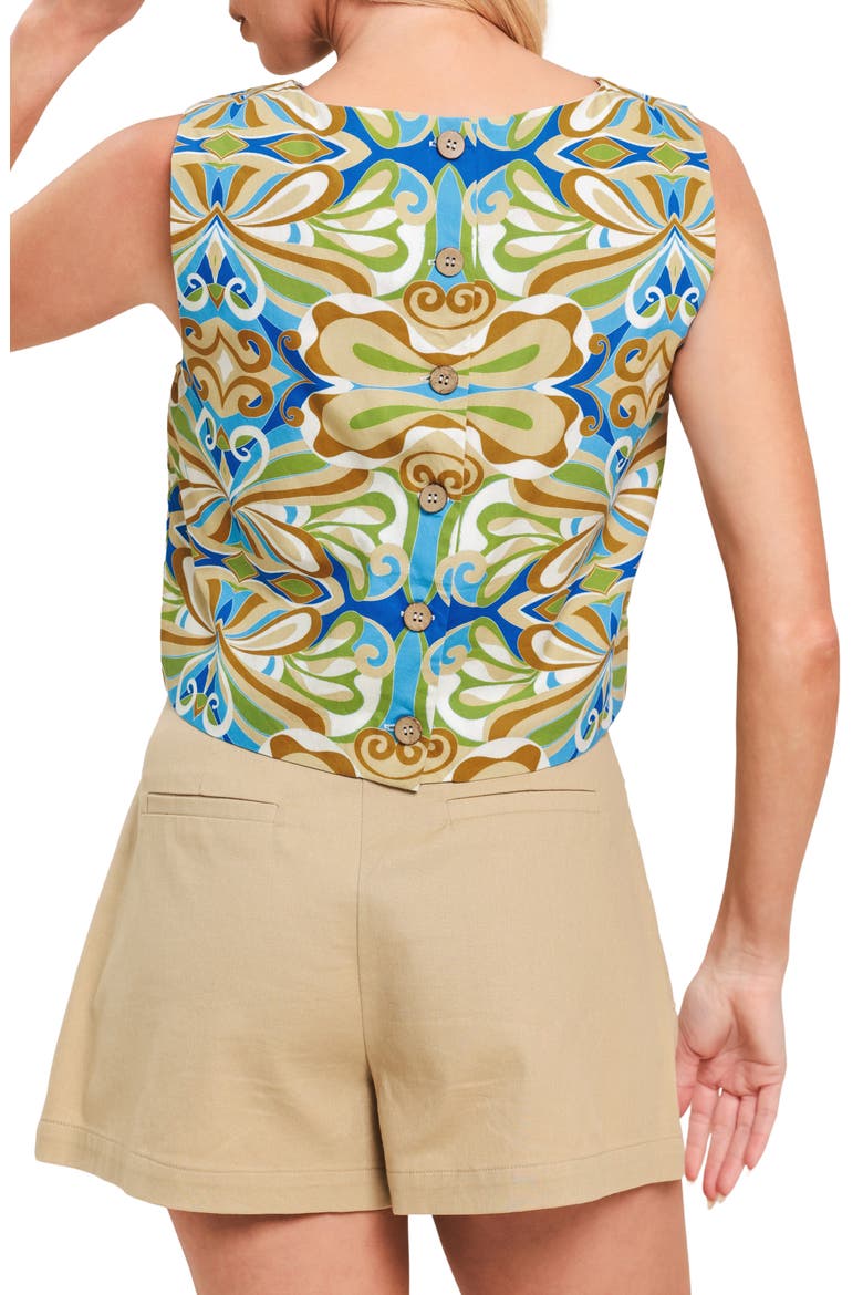 Geometric Printed Cropped Top, Alternate, color, BLUE MULTI