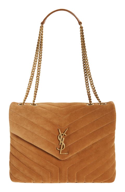 Medium LouLou Quilted Suede Shoulder Bag
