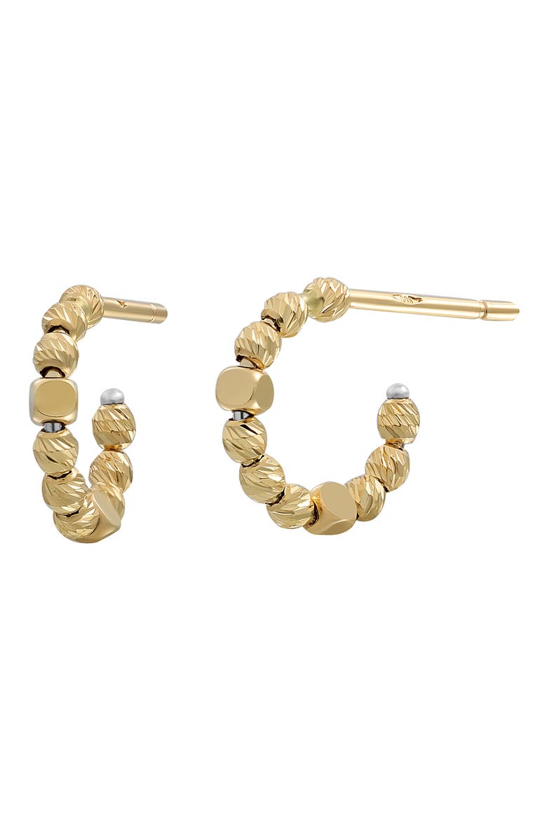 14K Gold Beaded Hoop Earrings (Nordstrom Exclusive), Main, color, 14K YELLOW GOLD