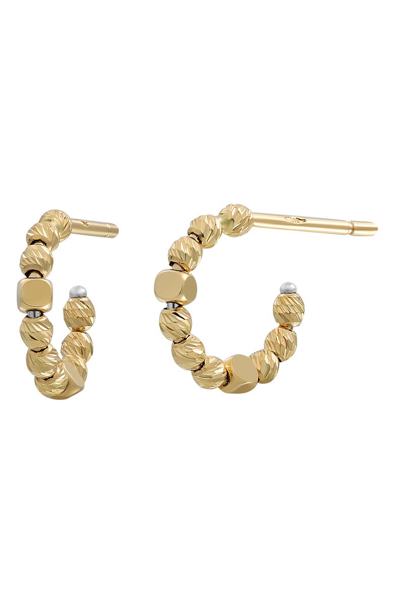 Bony Levy 14K Gold Beaded Hoop Earrings, Main, color, 14K Yellow Gold