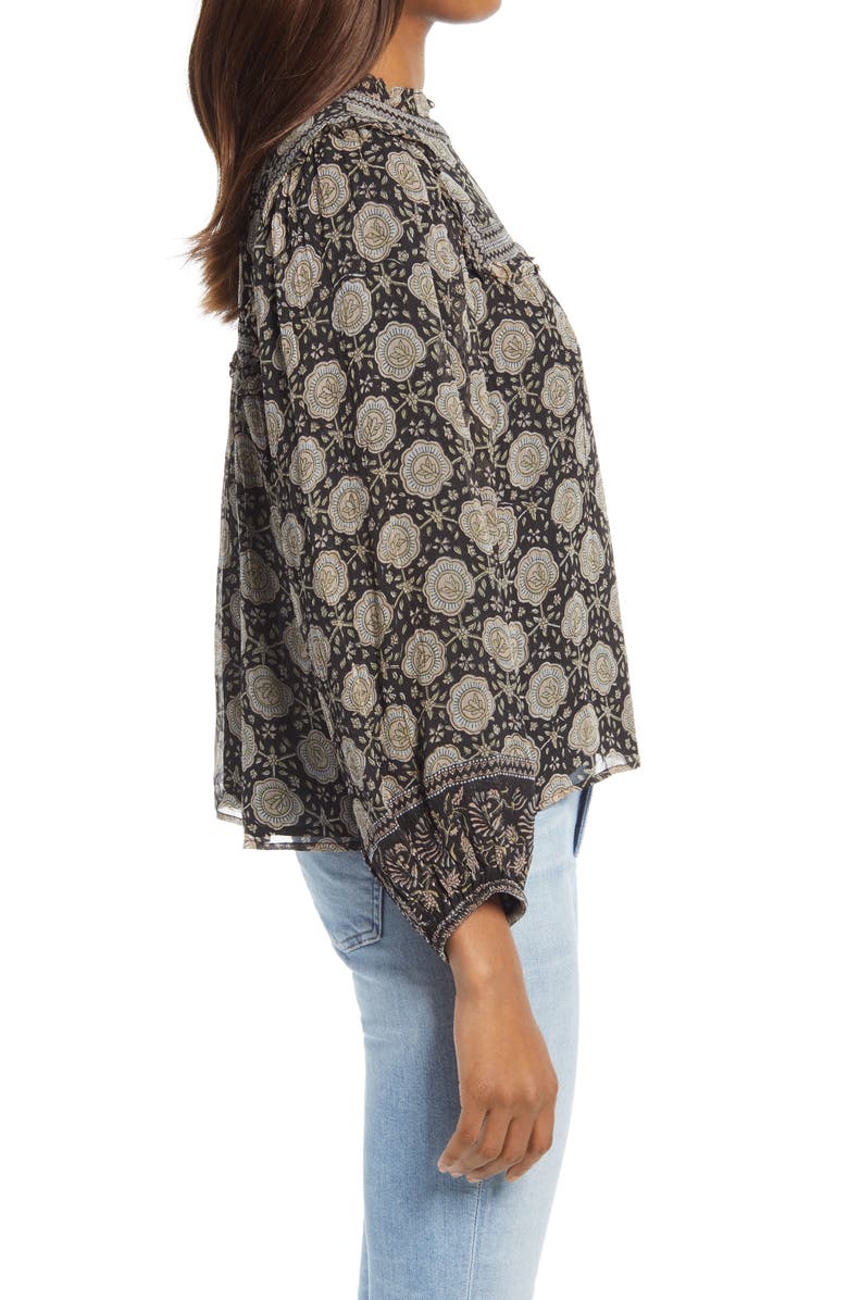 Cleobella Anita Print Peasant Blouse, Alternate, color,