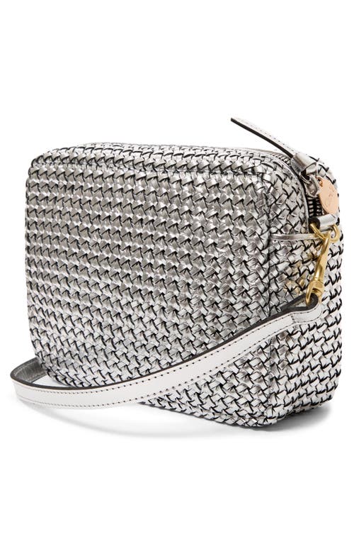 Clare V . Midi Sac Woven Crossbody Bag In Silver
