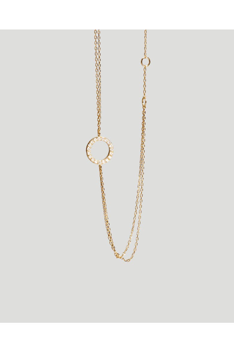Elegant Gold Circle Bracelet with Pavé Diamonds, Alternate, color, Yellow Gold
