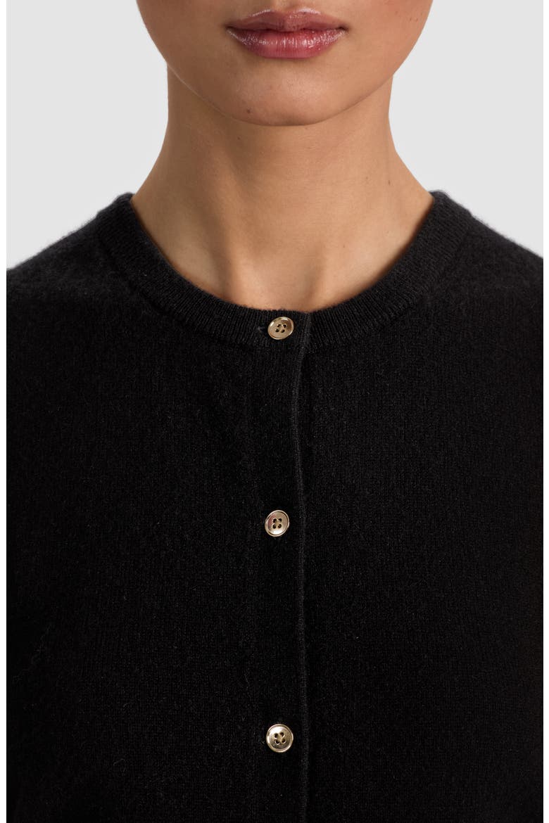 Loly Button Front Cashmere Blend Vest, Alternate, color, BLACK