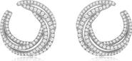 SUZY LEVIAN Pavé Cubic Zirconia Twisted Hoop Earrings