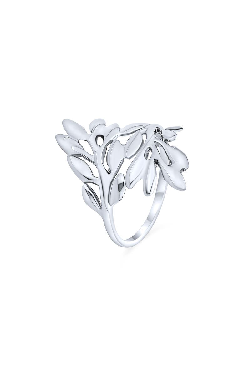 Ivy Vine Sterling Silver Bypass Ring, Alternate, color, SILVER