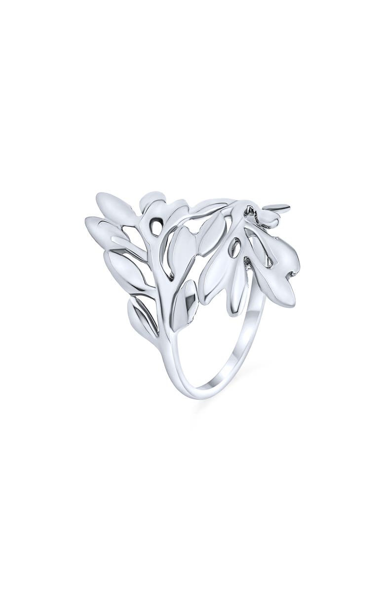 BLING JEWELRY Ivy Vine Sterling Silver Bypass Ring, Alternate, color,
