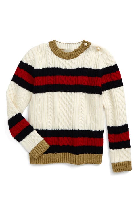 Wool Stripe Sweater (Little Girls & Big Girls)