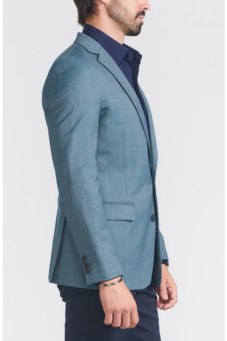 Herringbone Print Wool Blend Sport Coat, Alternate, color, BLUE