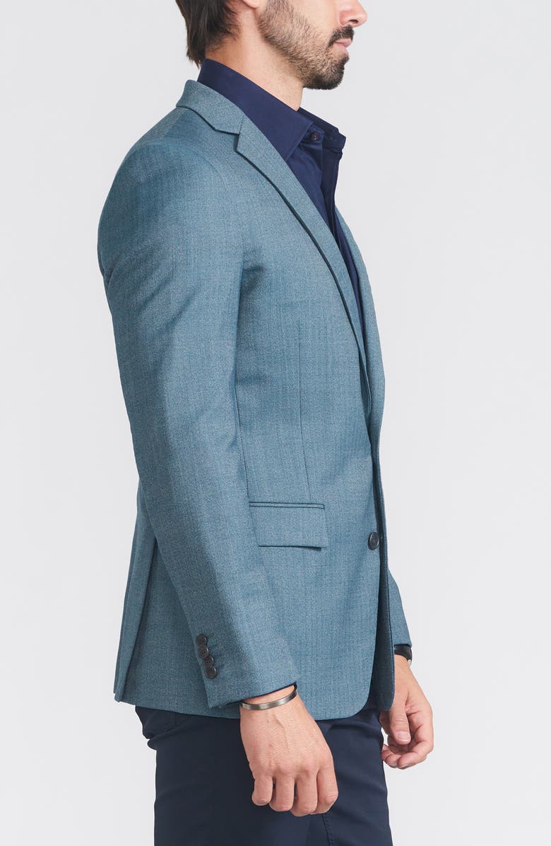 CRICKETEER Herringbone Print Wool Blend Sport Coat, Alternate, color, Blue