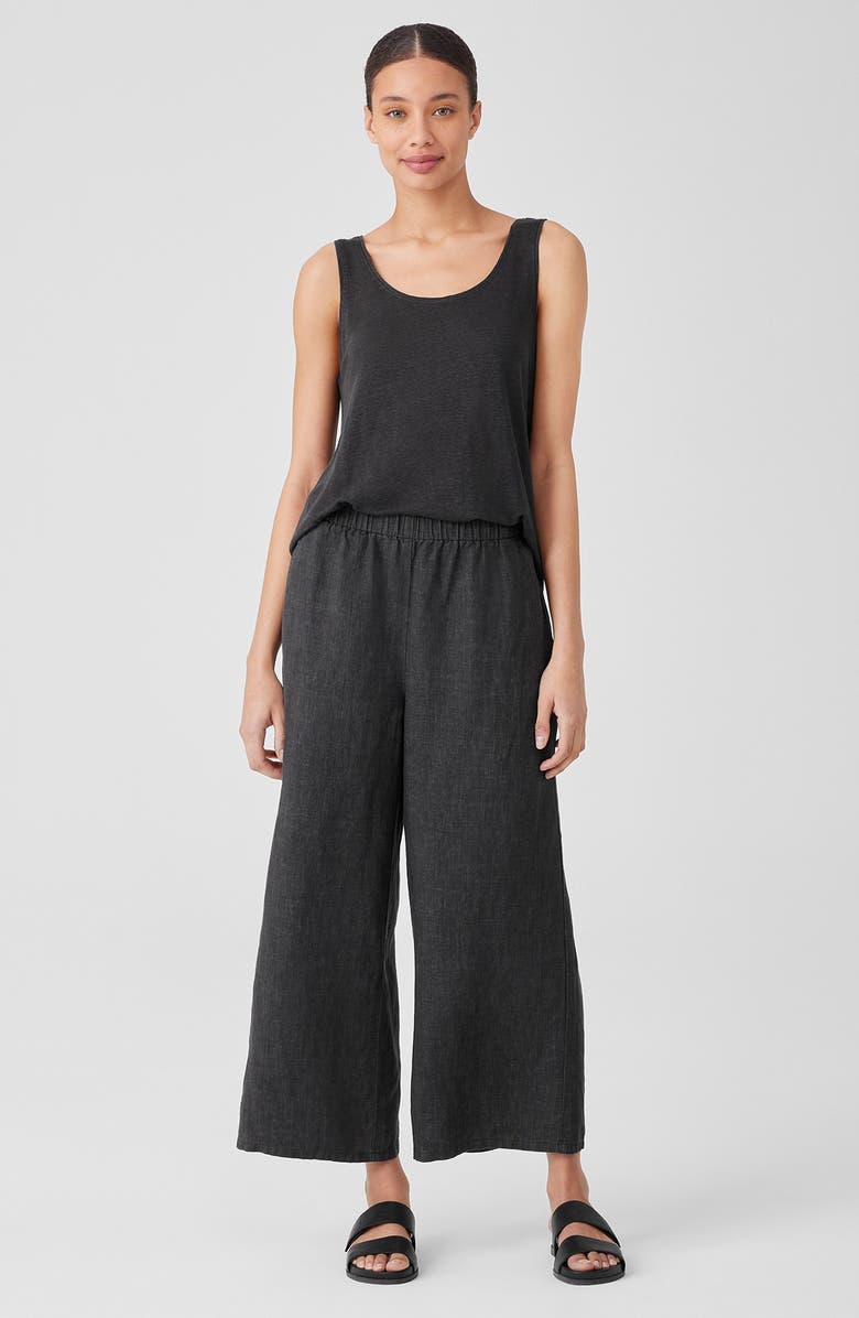 Eileen Fisher Organic Linen Crop Wide Leg Pants, Alternate, color,