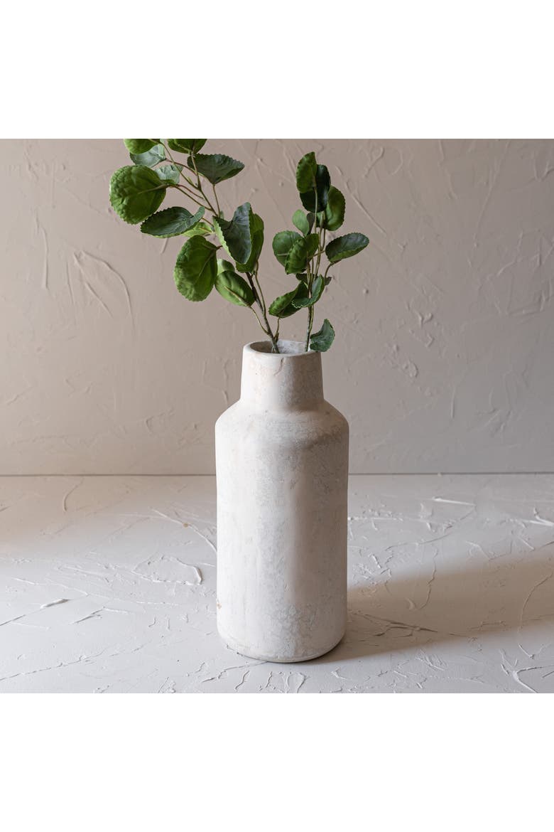 White Paper Mache Vase, Alternate, color, White