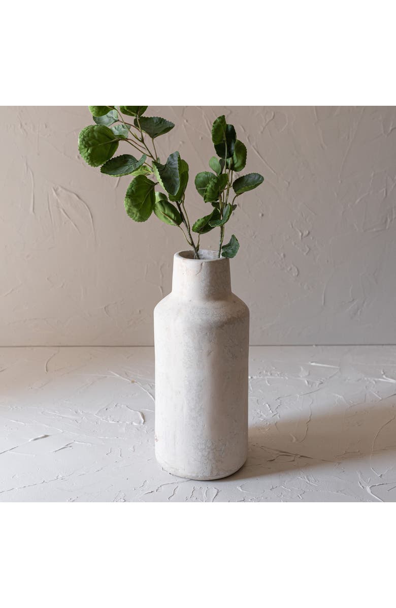 Foreside Home and Garden White Paper Mache Vase, Alternate, color, White