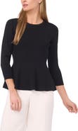 Halogen® Rib Peplum Sweater