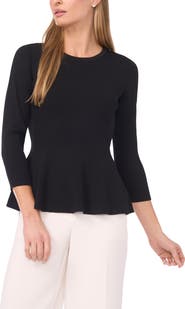 Halogen® Rib Peplum Sweater