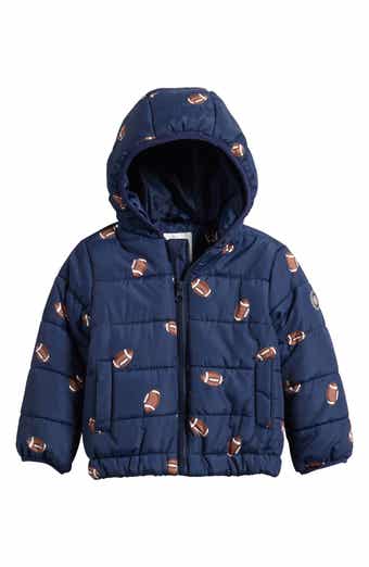 Kids' Football Print Lightweight Puffer Jacket