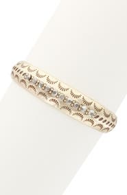 OLIVIA WELLES Crystal Crescent Cutout Bracelet