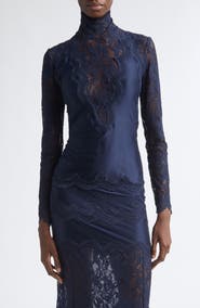 Rabanne Lace & Jersey Long Sleeve Top