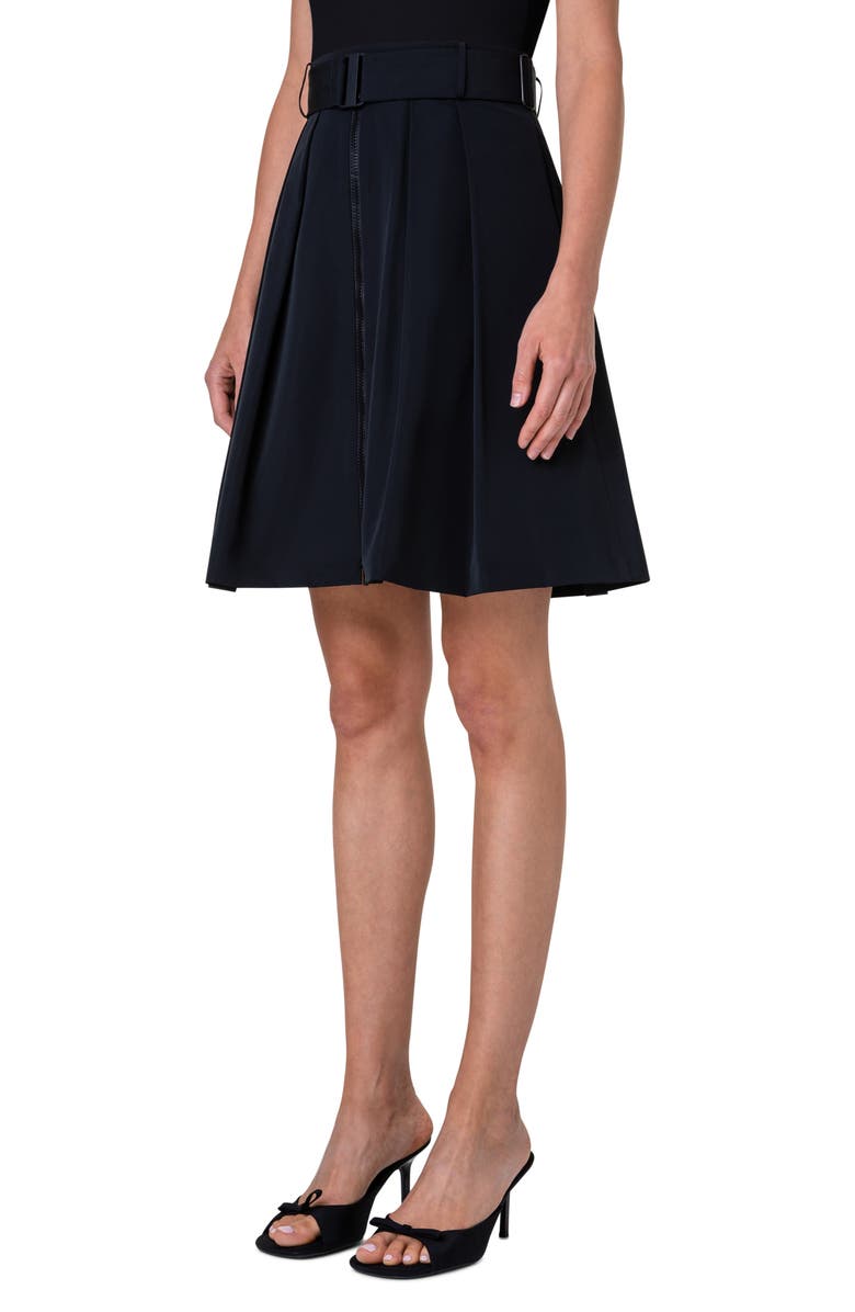 Akris punto Belted Taffeta Skirt, Alternate, color,