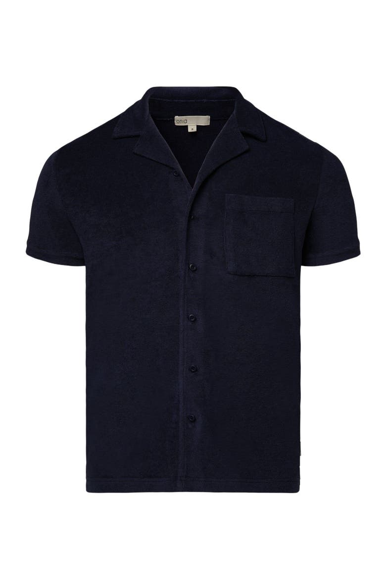 Towel Terry Camp Shirt, Alternate, color, DEEP NAVY