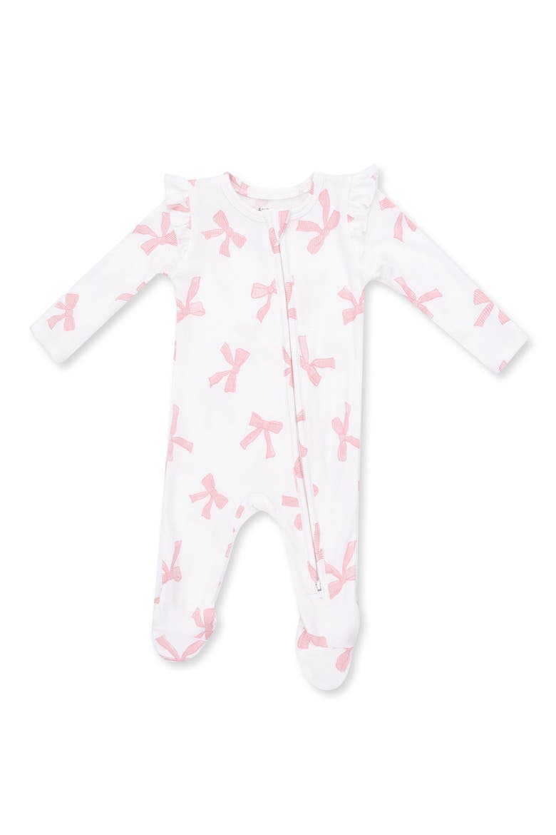 Kids' Pretty Bows Two-Way Ruffle Footie, Main, color, IVORY