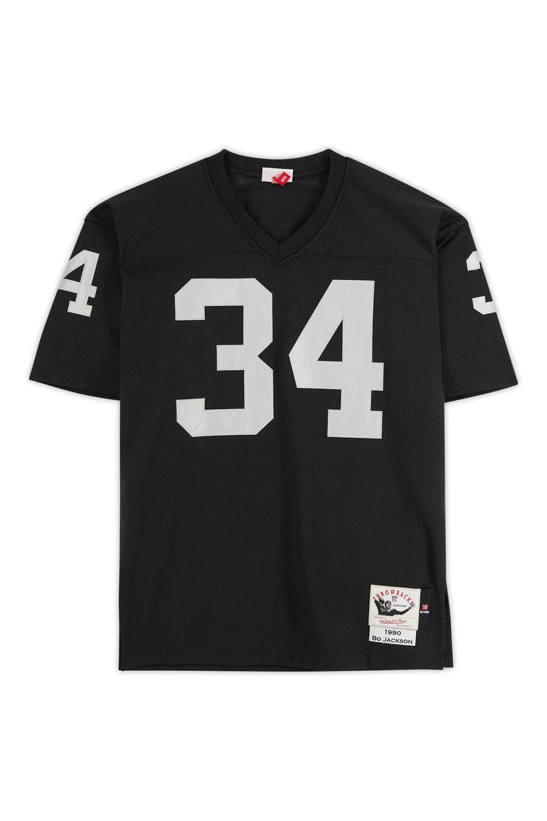 Bo Jackson Las Vegas Raiders Autographed Black Mitchell & Ness Authentic Jersey, Alternate, color, White