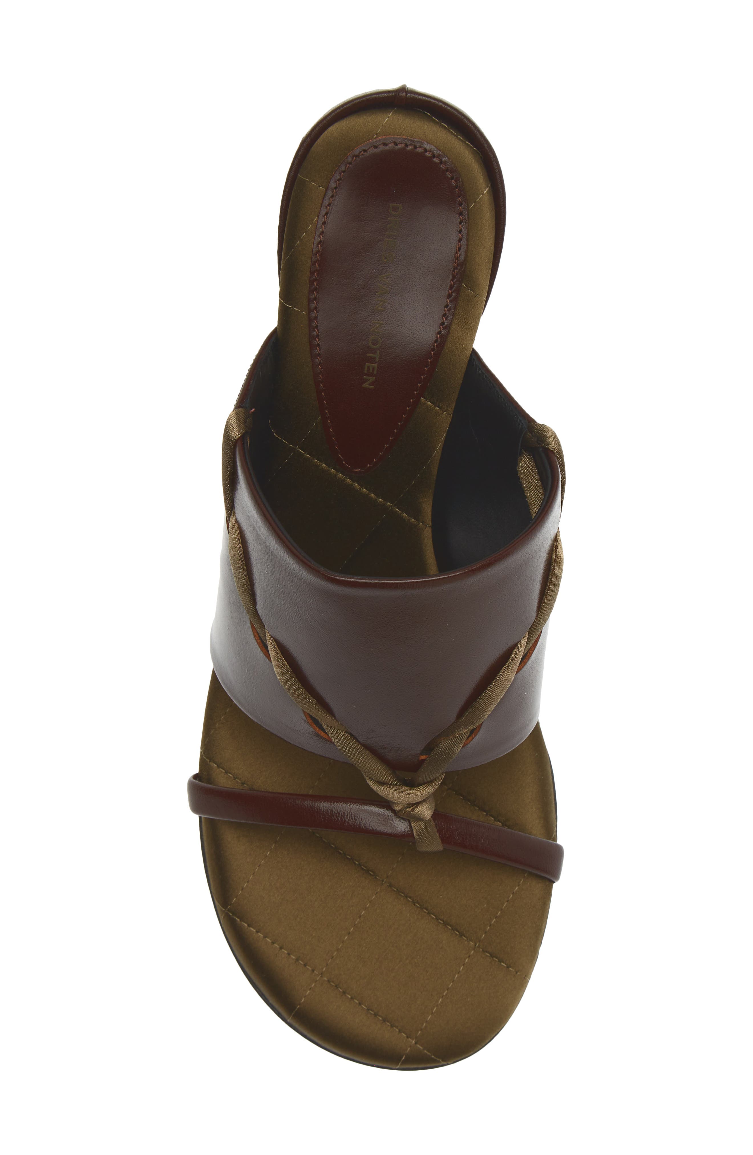 Woven Slide Sandal, Alternate, color, 704 DARK BROWN