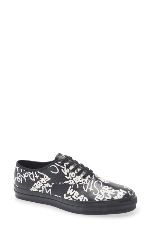 Comme Des Garçons Graphic Leather Sneaker In Multi