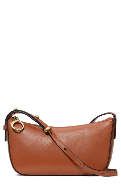 halo fine grain leather crossbody bag