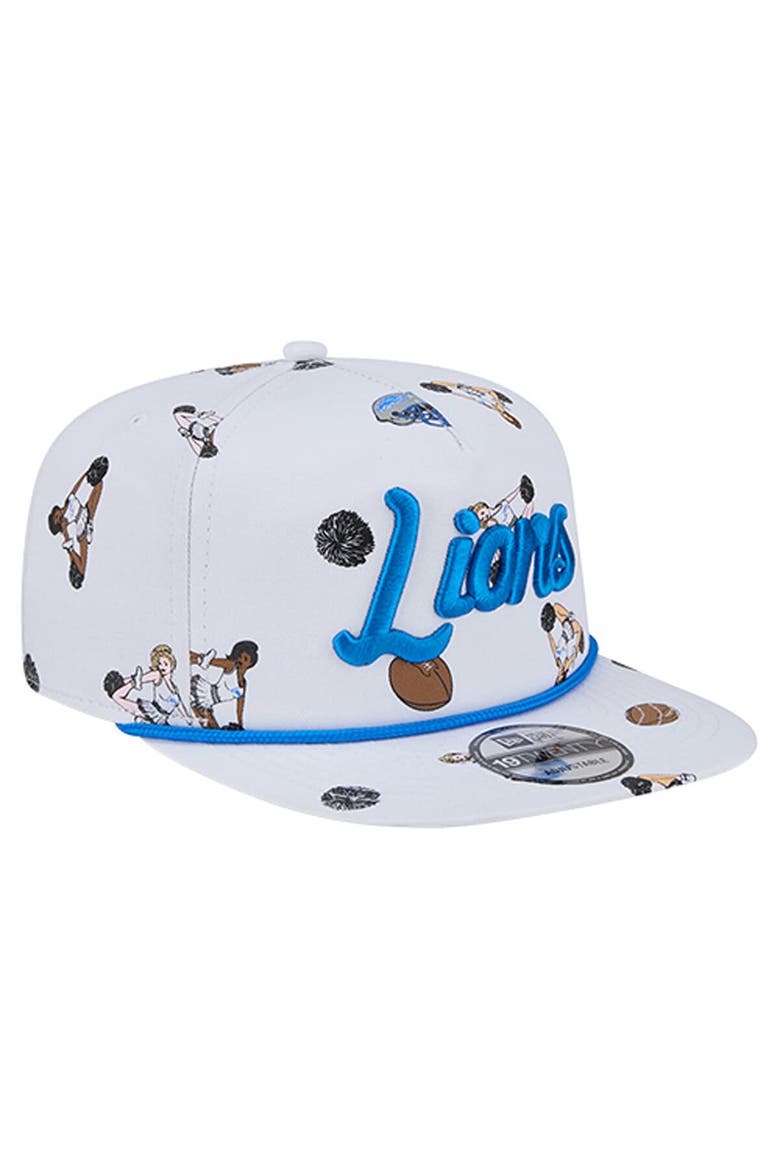 Men's New Era  White Detroit Lions Team Cheer 19TWENTY Snapback Hat, Alternate, color, White