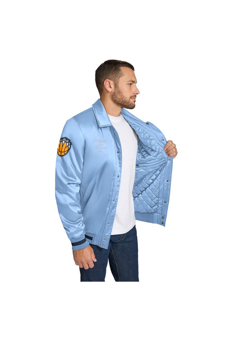 Men's Tommy Jeans Light Blue Memphis Grizzlies Jacob Chain Stitch Applique Full-Snap Varsity Jacket, Alternate, color, Light Blue