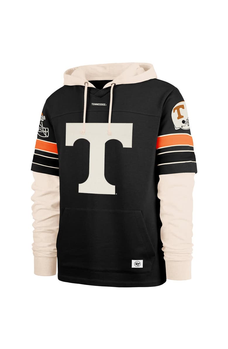 '47 Men's '47  Black Tennessee Volunteers Split Zone Cornerback Lacer Pullover Hoodie, Alternate, color, 