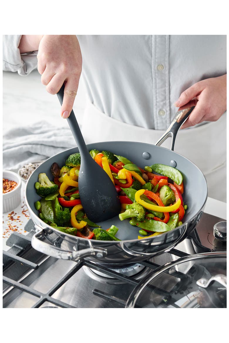 Valencia Stainless Steel Nonstick Wok, Alternate, color, STAINLESS STEEL