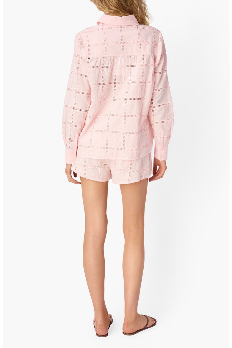 Tomei Embroidered Eyelet Button-Up Shirt, Alternate, color, DOGWOOD
