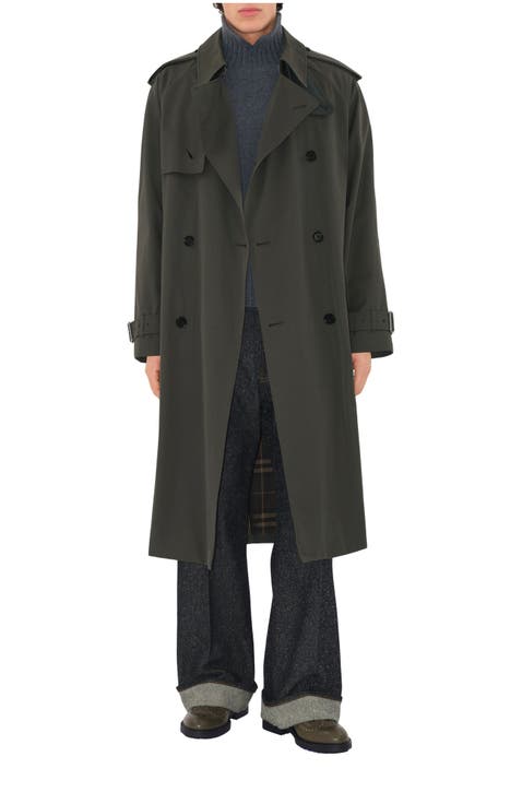 Long Gabardine Trench Coat