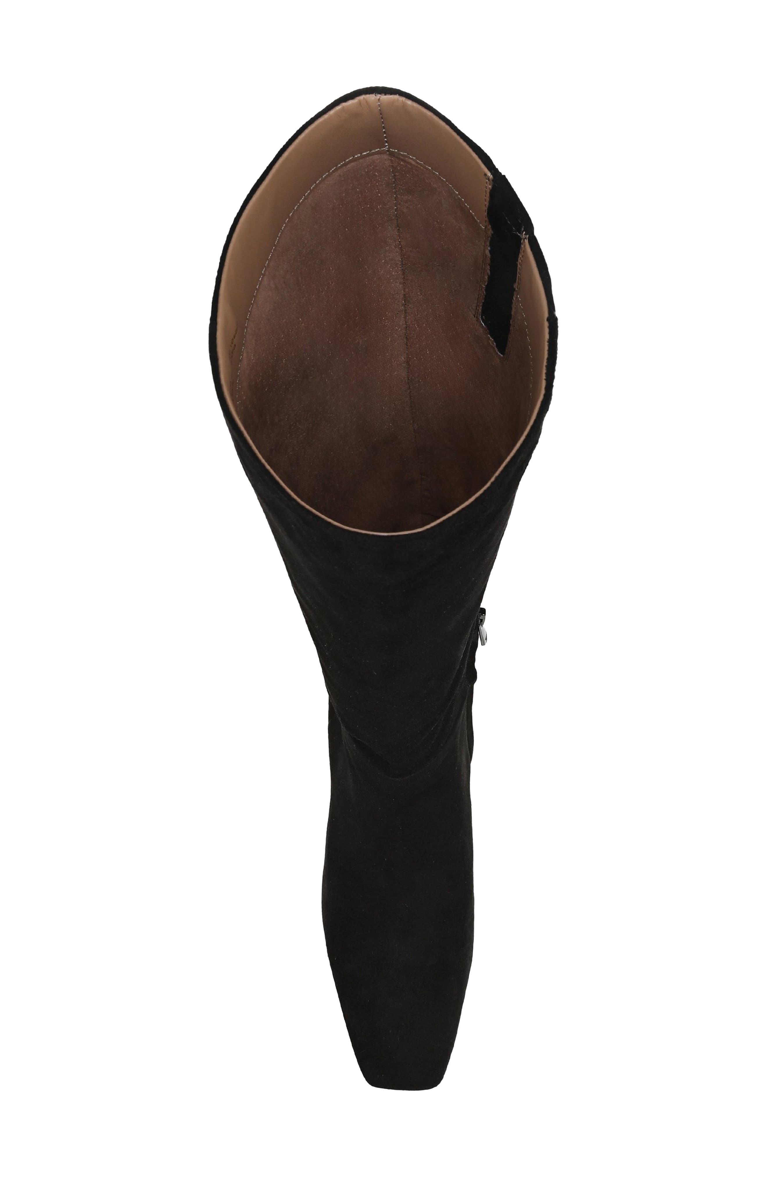 Perla Knee High Leather Boot, Alternate, color, BLACK SUEDE