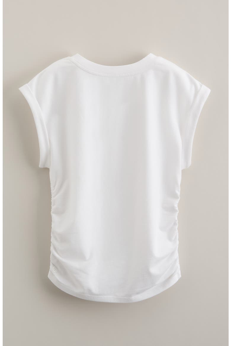 Kids' Sunny Side Ruched T-Shirt, Alternate, color, WHITE