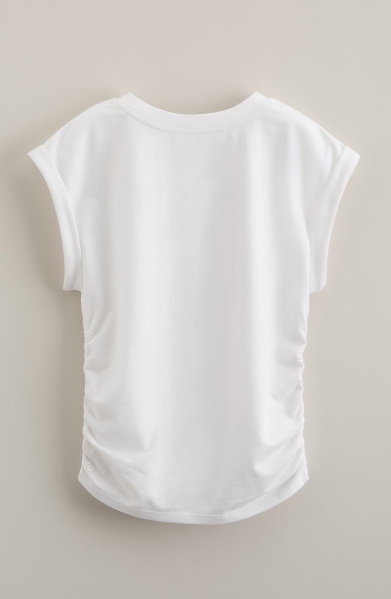 Zella Girl Kids' Sunny Side Ruched T-Shirt, Alternate, color, White