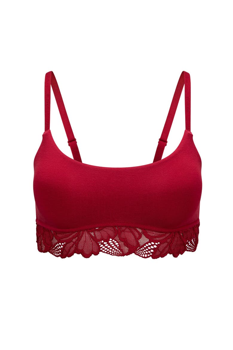 Shiloh Contour Bralette Bra, Alternate, color, Dark red