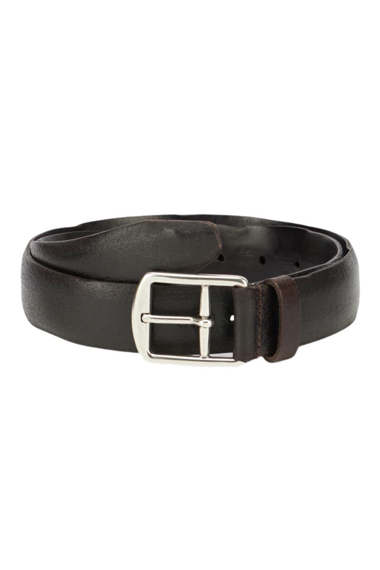 Crockett Leather Belt, Main, color, Brown