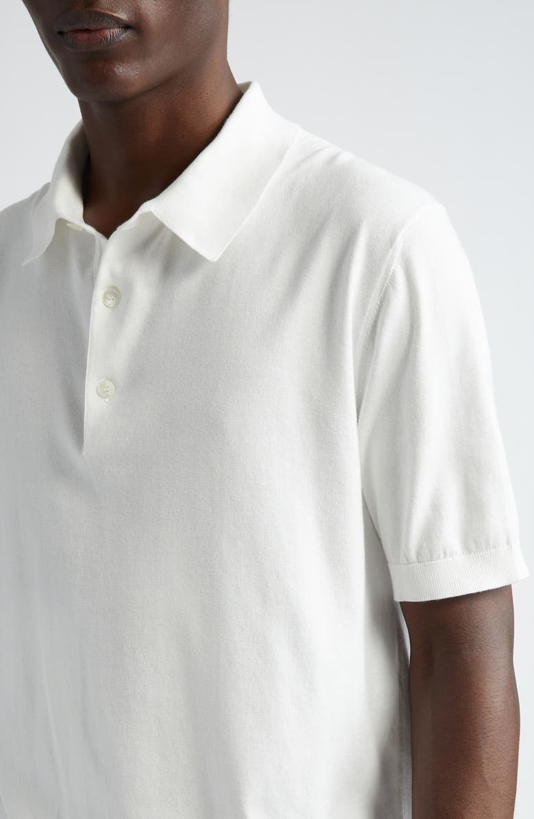 ZEGNA Premium Cotton Sweater Polo, Alternate, color, White