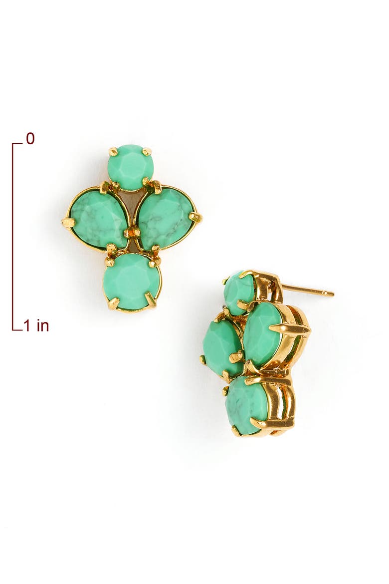 'fiorella' cluster stud earrings, Alternate, color, BRIGHT GREEN