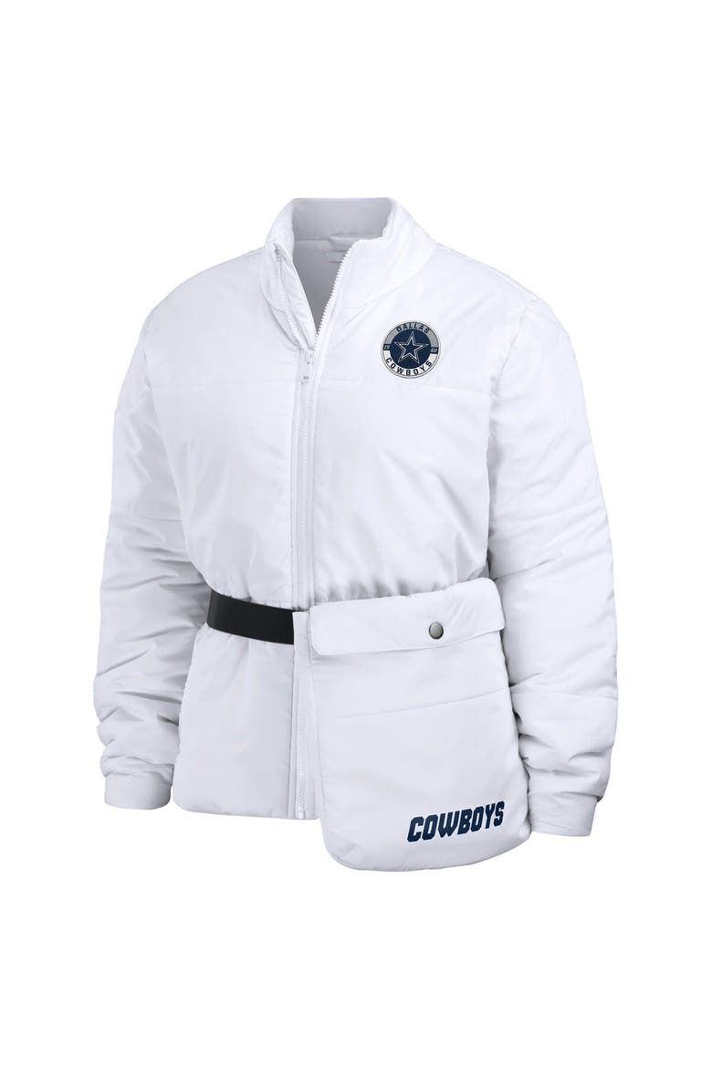 Women's WEAR by Erin Andrews  White Dallas Cowboys Packaway Full-Zip Puffer Jacket, Alternate, color, White