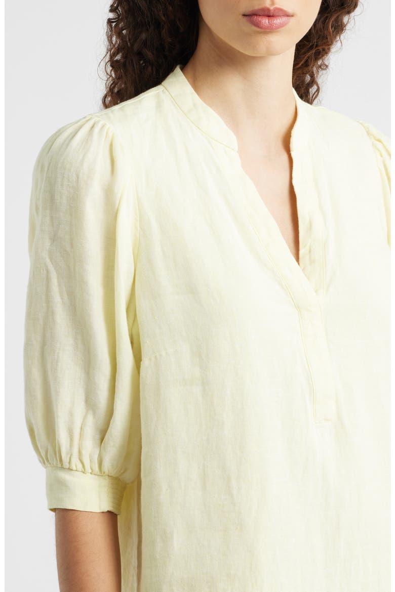 Mialeigh Limoncello Linen Popover Dress, Alternate, color, LIMONCELLO X RESORT WHITE