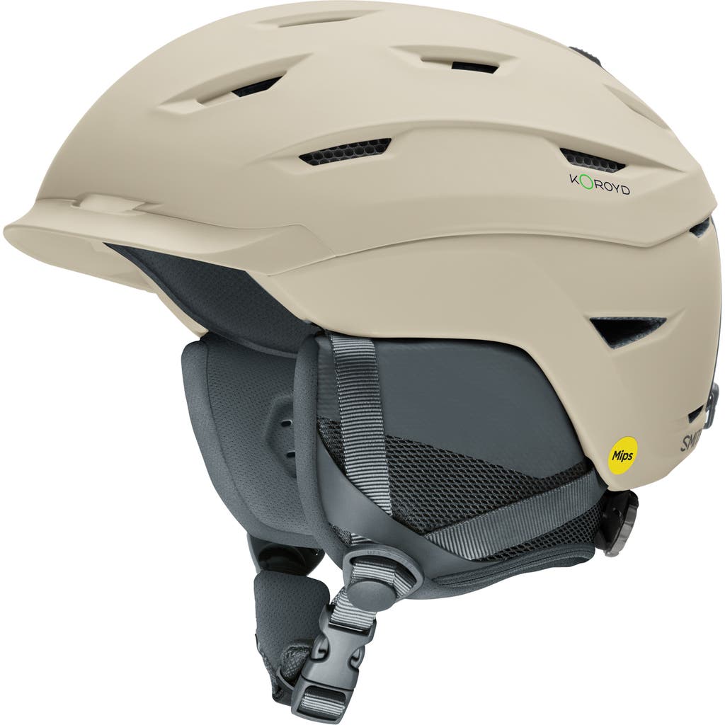 Smith Level Snow Helmet With Mips Round Contour Fit In Matte Chalk