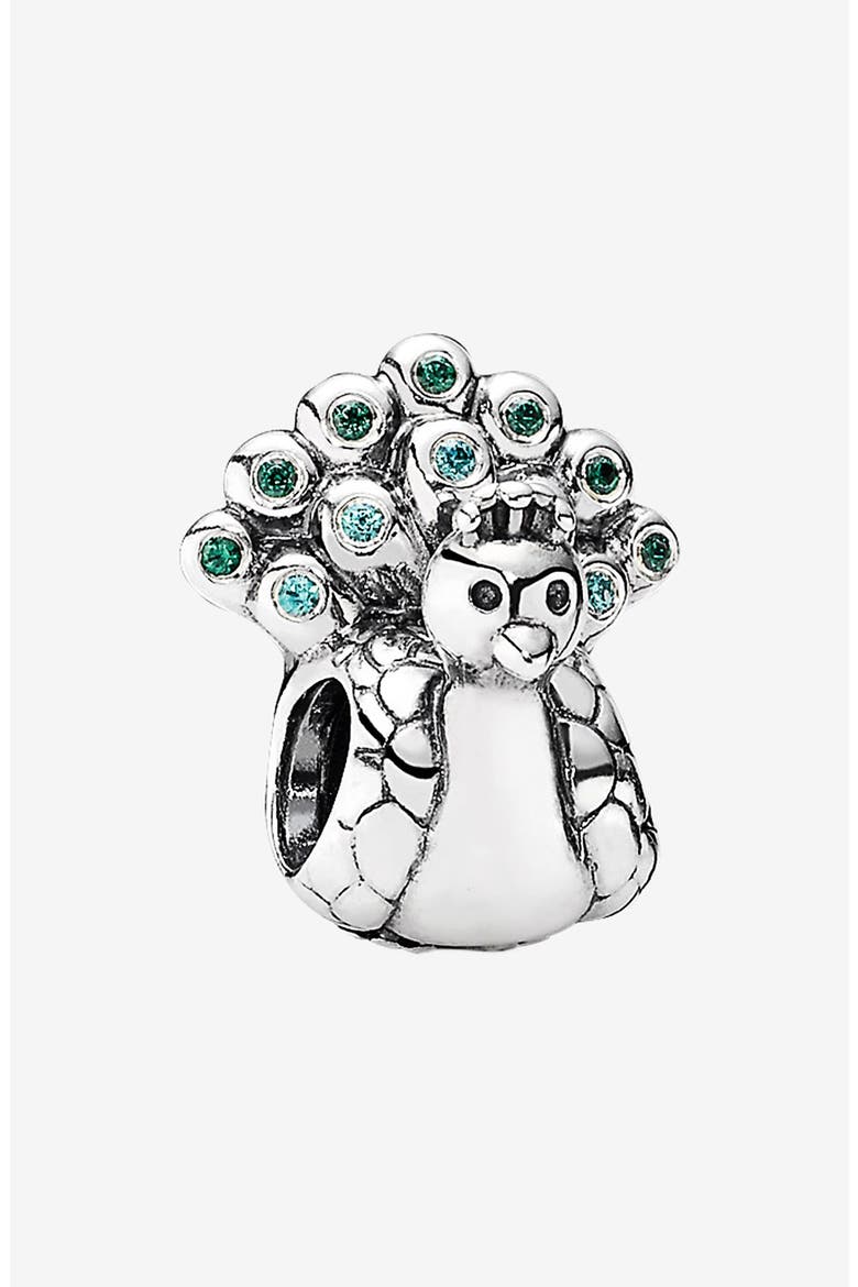 Peacock Charm, Alternate, color, SILVER/ GREEN/ BLUE